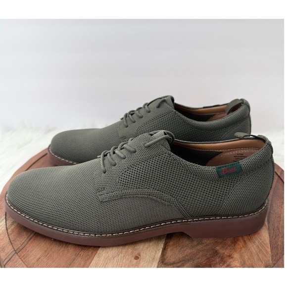 GH‎ Bass Pasadena Knit Buck Mens 9.5M Army Green Oxford Shoes BAZ2B421 NIB main image 9